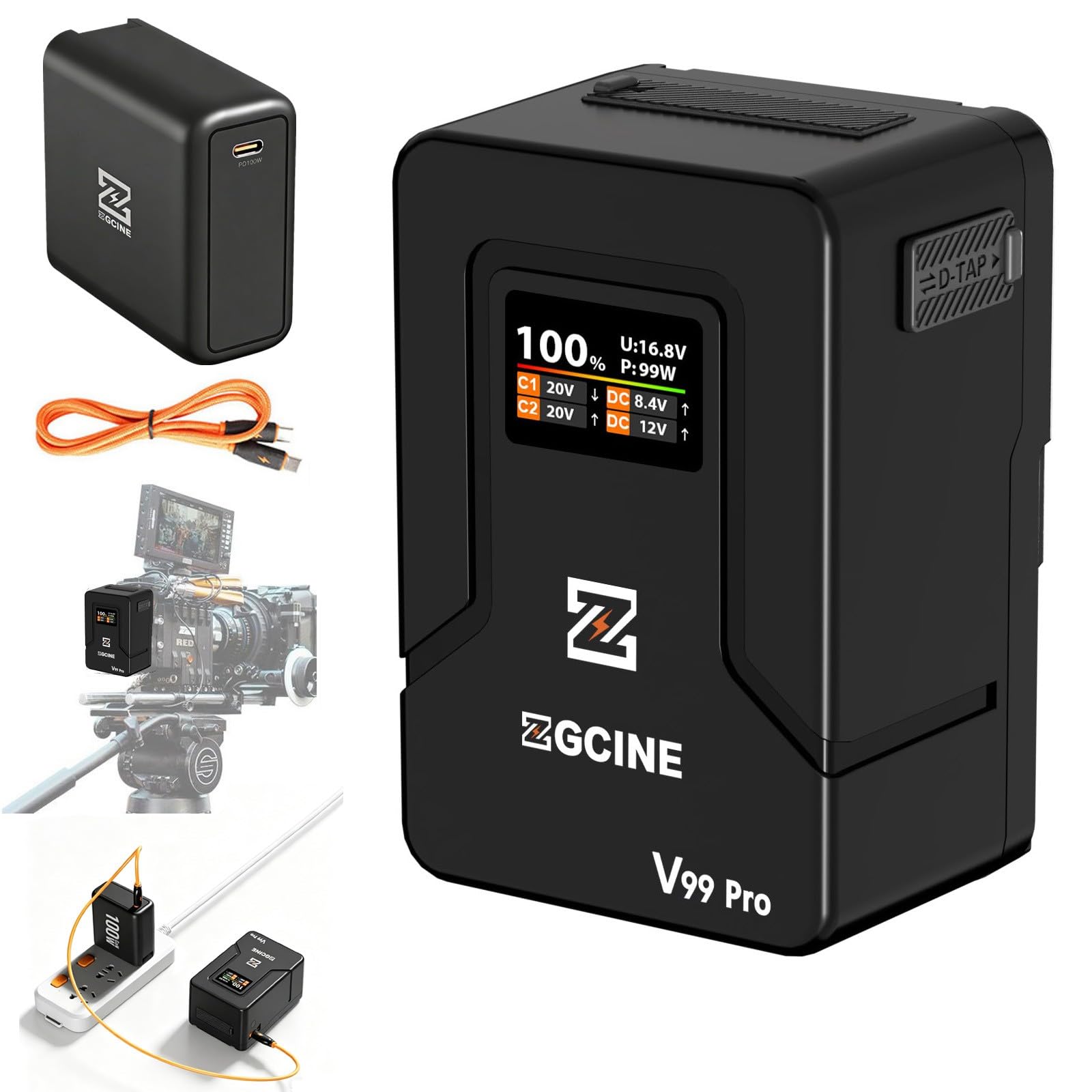 Amazon.com : ZGCINE V Mount Battery V99 Pro with USB-C PD100W