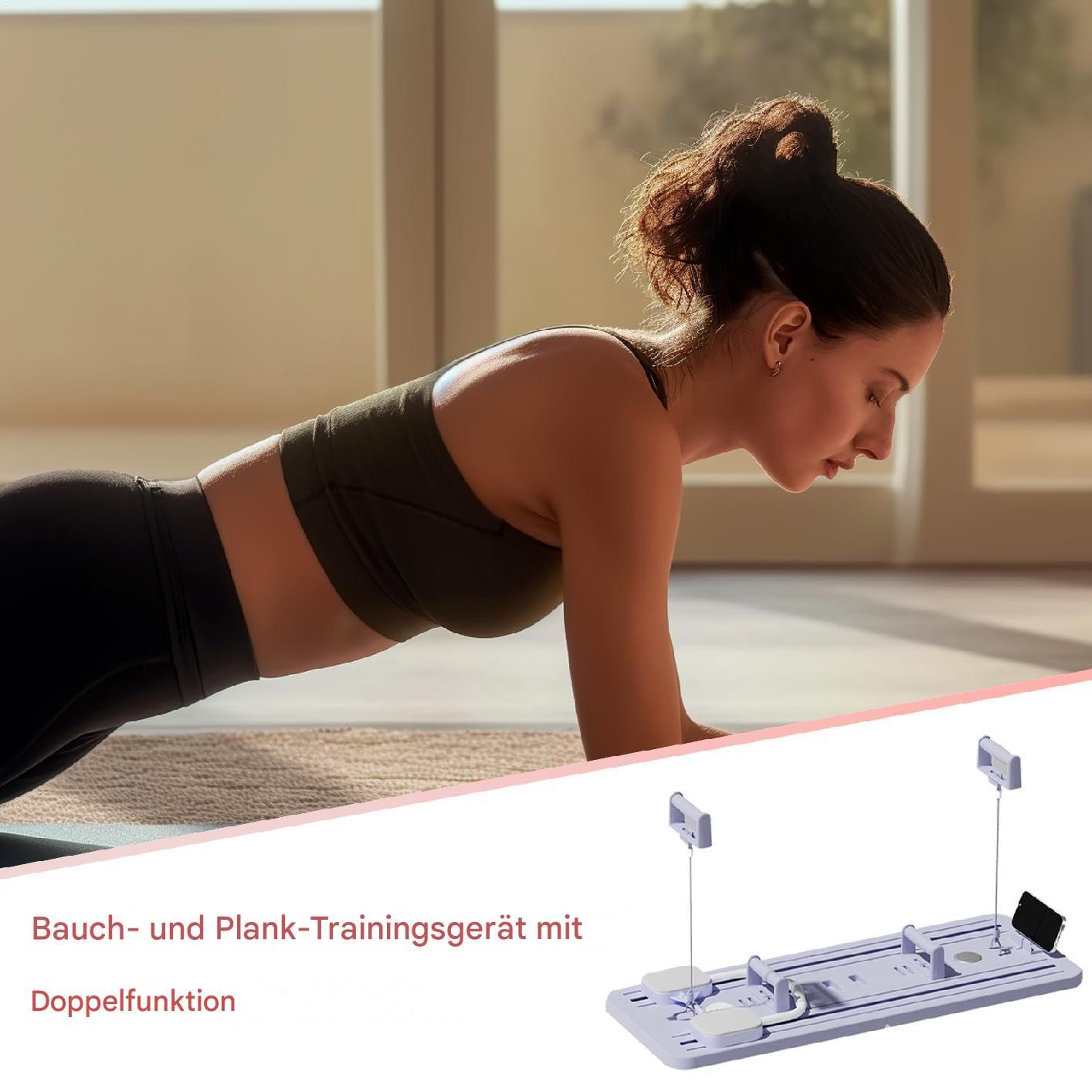 Tabla de pilates portátil – Dispositivo de entrenamiento, tabla de fitness – para apartamento, hotel, gimnasio, salón, hogar, interior, lugar de trabajo, garaje