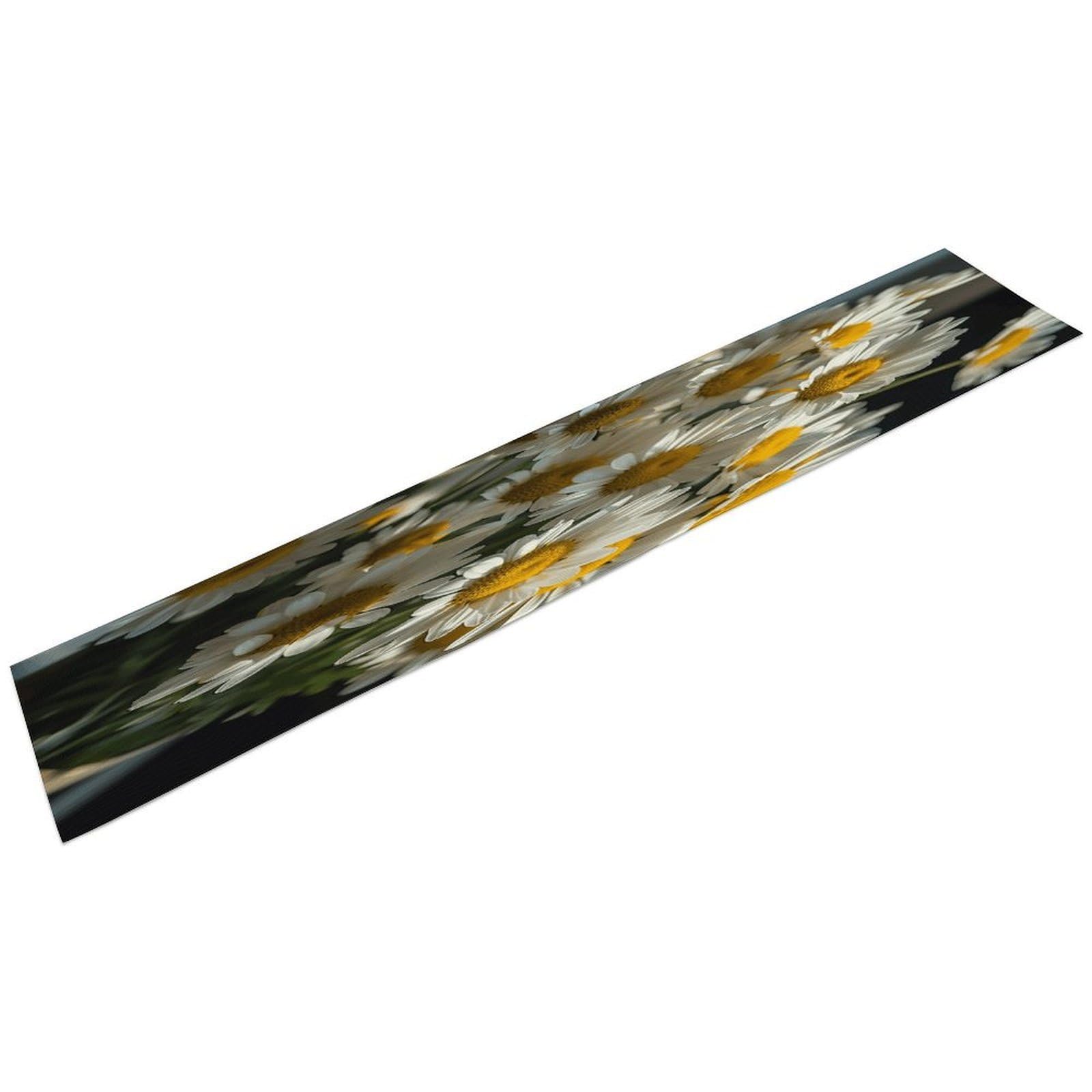 Btcowzrv Style Handful Of Daisies Linen Table Runner 72.4 Inches Long, Machine Washable Table Runner For Party Kitchen Dining Table Coffee Holiday Party Decor, 13.4"X72.4"