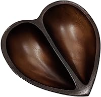 Vista 13 de WitnyStore Cuenco en forma de corazón de 8 pulgadas, cuenco funcional y coleccionable, cuenco de madera hecho a mano para servir dulces, frutos