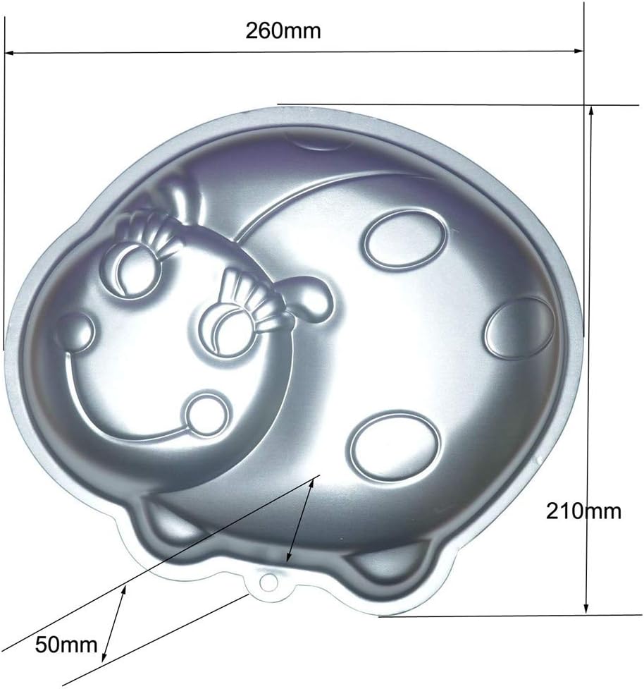 Ulalaza 3D Ladybug Baking Pan Aluminum Cake Mold DIY Birthday Cake Mould Kitchen Supplies