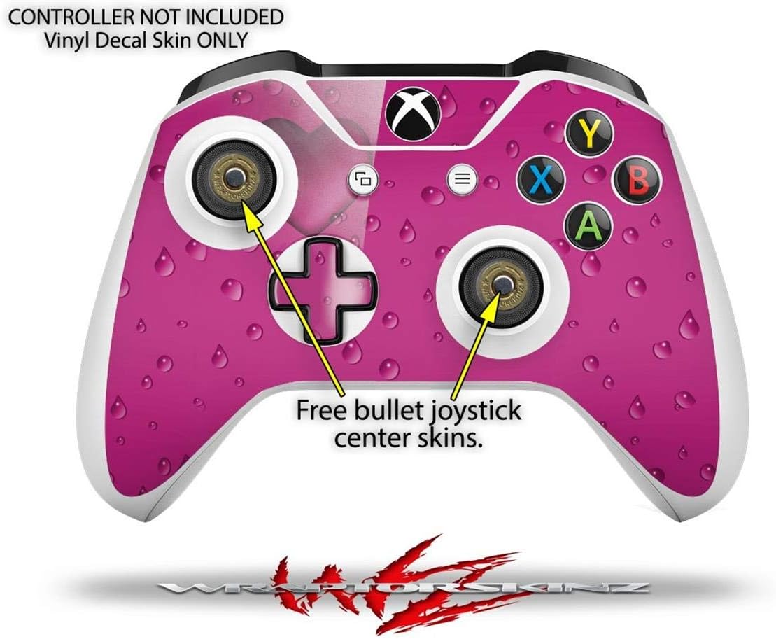 Decal Vinyl Skin Wrap Compatible with Xbox One S Console and Controllers - Raining Fuschia Hot Pink
