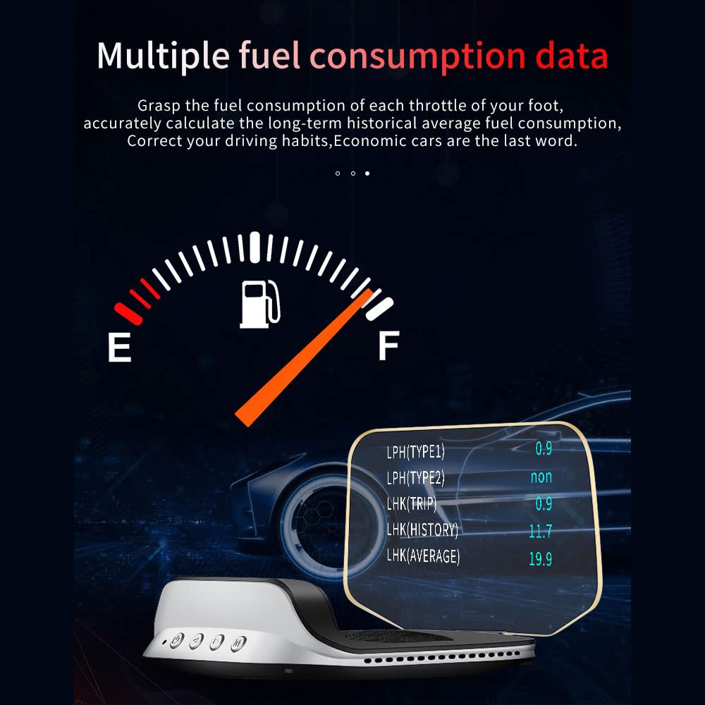 Auto HUD Head-Up-Display Digitaler GPS-Navigations-Geschwindigkeitsmesser-Projektor OBD GPS-Dual-System-Bildschirm mit Zeit- / Richtungs- / Höhen- / Kilometeranzeige Speedup-Test