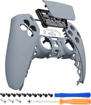 eXtremeRate New Hope Gray Touchpad Front Housing Shell for ps5 Controller, Soft Touch DIY Replacement Shell Custom Touch Pad Cover Faceplate for ps5 Controller - Controller NOT Included