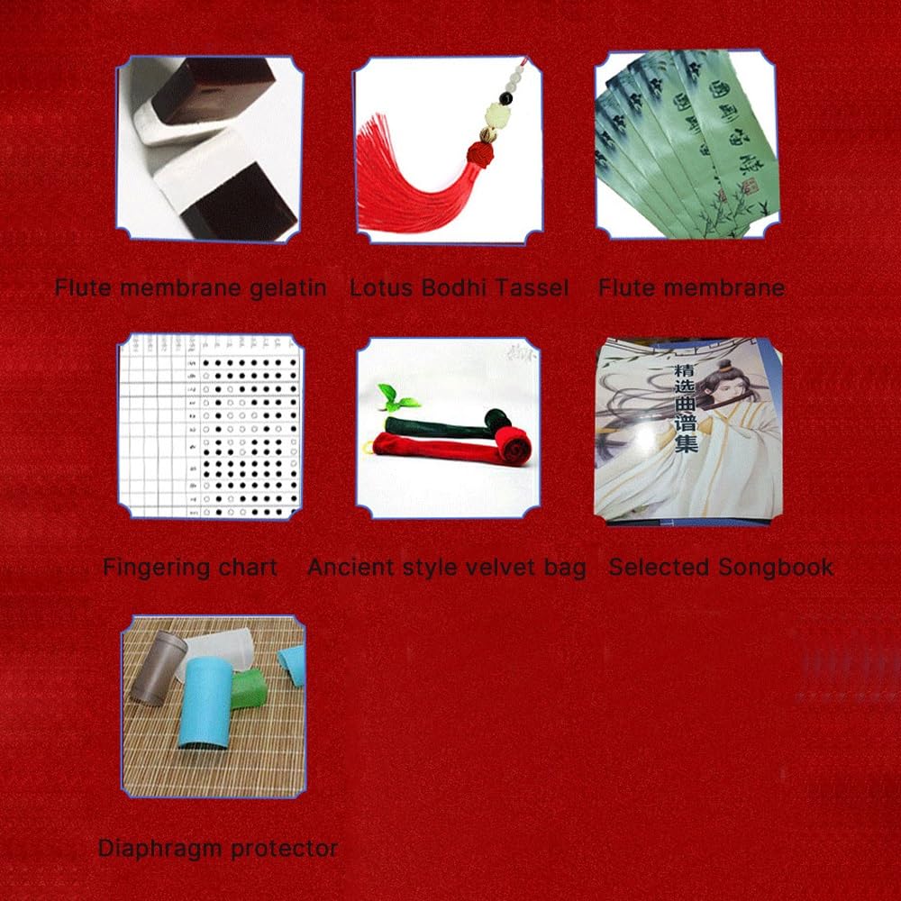 Bambusflöte Mo Dao Zu Shi Lochflöte Antiker Stil Wei Wuxian Cosplay Requisiten Chen Qing Flöte for Anfänger Musikinstrument Piccolo(D key)