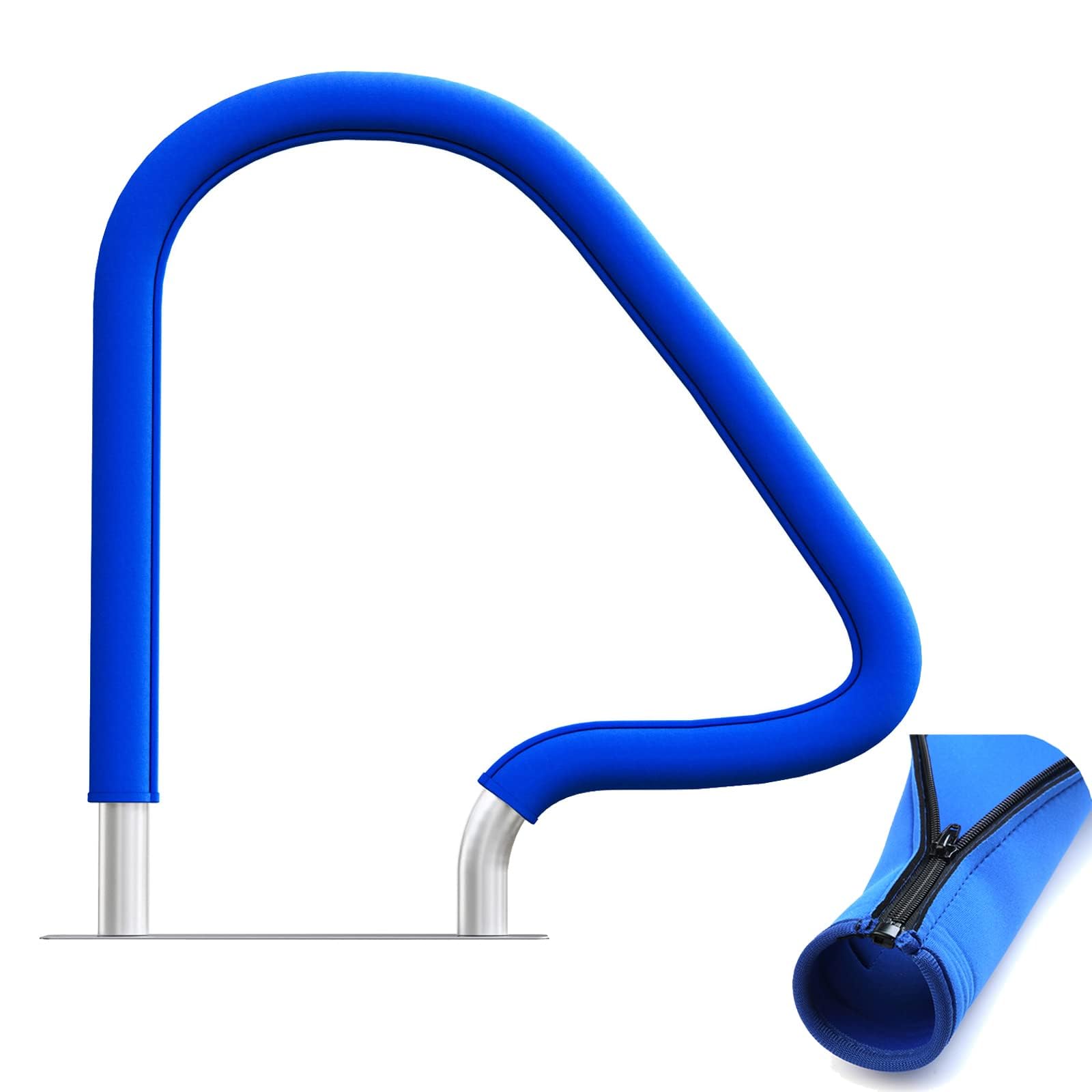 Moleney Cubierta para pasamanos de piscina, antideslizante, funda de agarre para barandilla de piscina, funda de agarre de seguridad con cremallera (6 pies, azul rey)