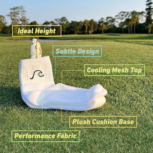 DEL CAMPO Performance Golf Socks – Premium Quarter-Height & Cushioned Socks with Unique Hand-Drawn Designs (Design 3-Pack)3