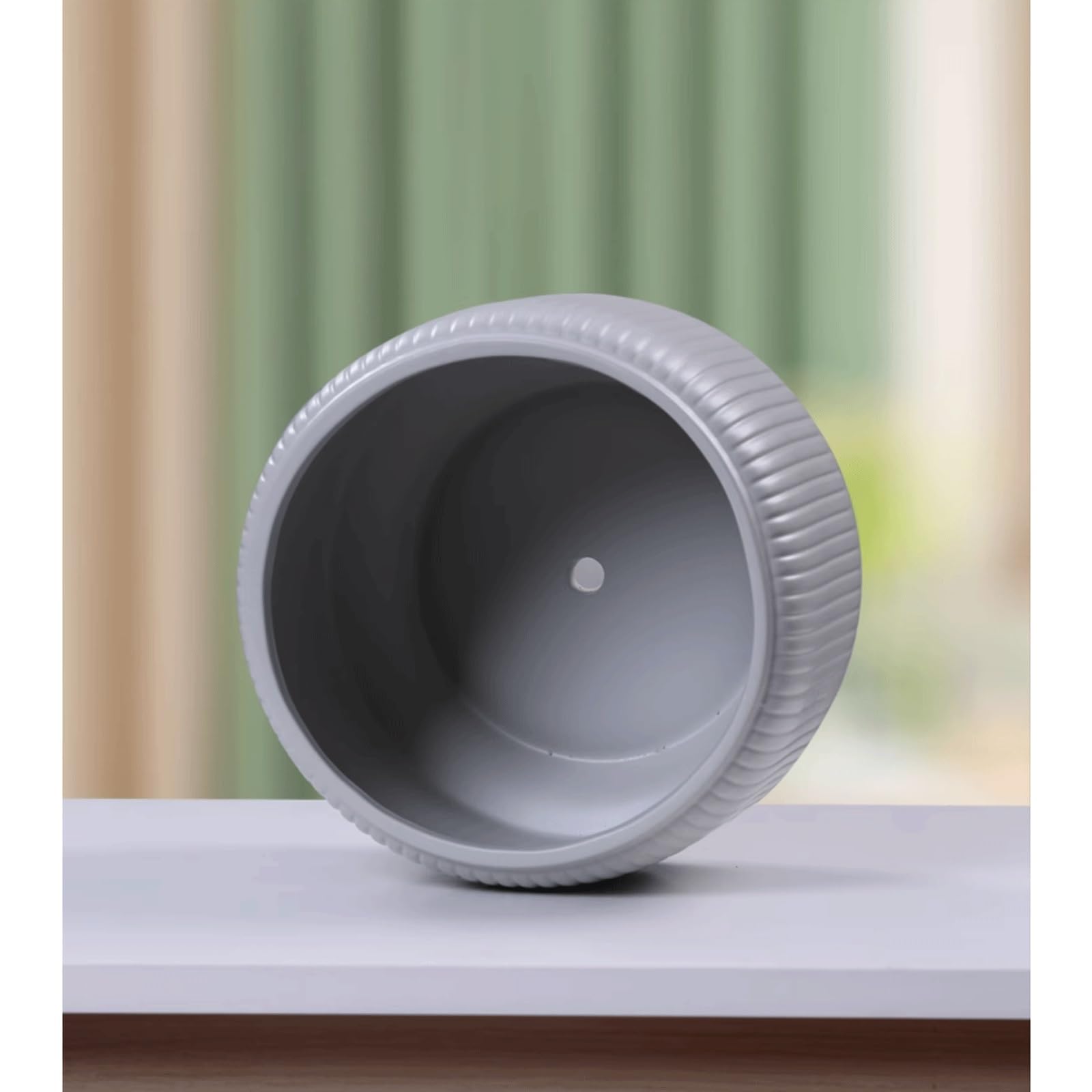 Dekoracyjna ceramiczna doniczka do orchidei z otworem drenażowym, nowoczesna okrągła donica z szerokim otworem, doniczka na sukulenty do wnętrz, do salonu, dekoracji domu, na taras (biała, CH)