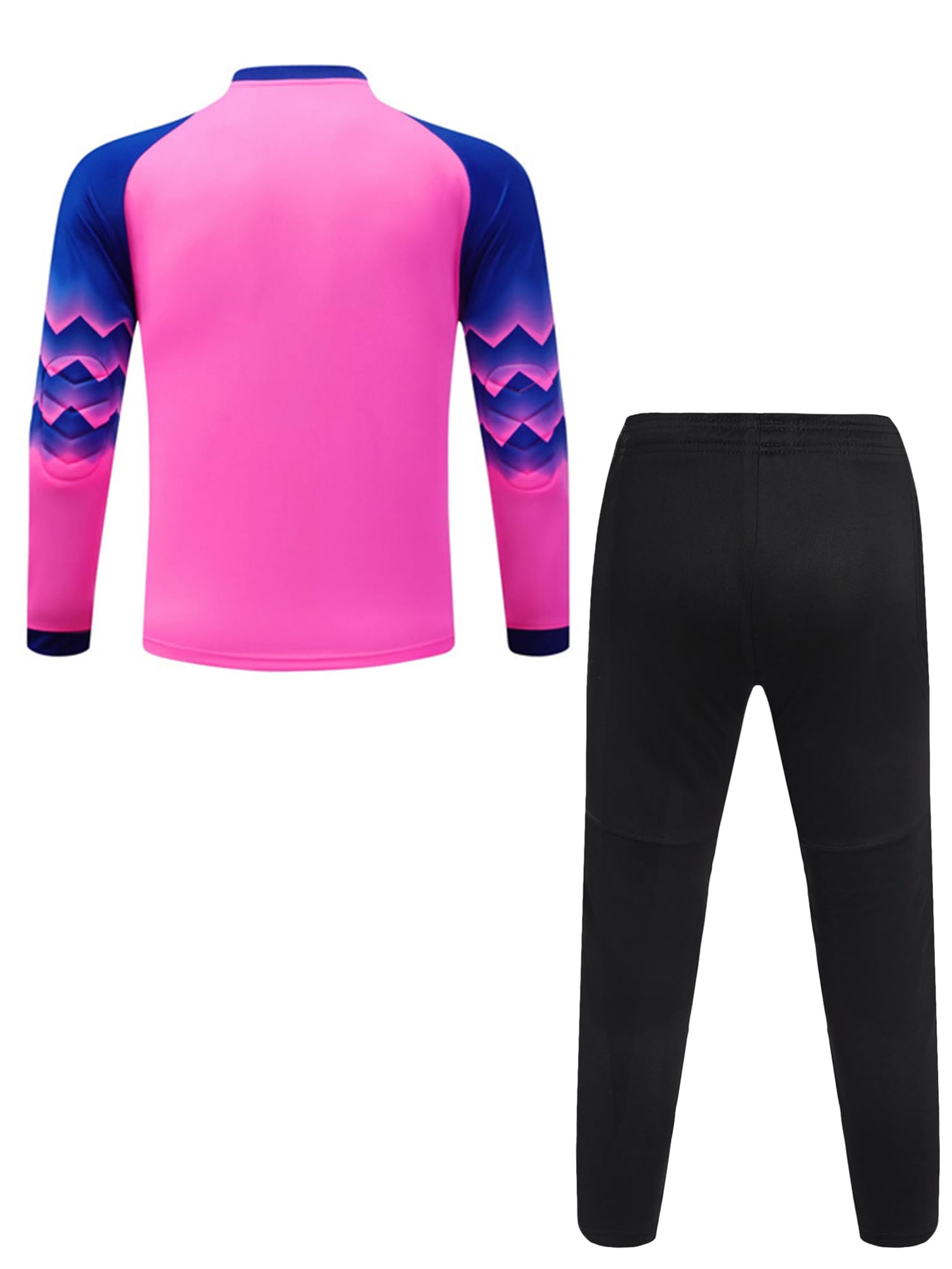 inhzoy Uniforme da Portiere Bambino Ragazzo Maglia da Portiere di Calcio Goalkeeper Jersey Maglietta da Calcio + Pantaloni della Tuta Completo da Portiere di Calcio Tracksuit