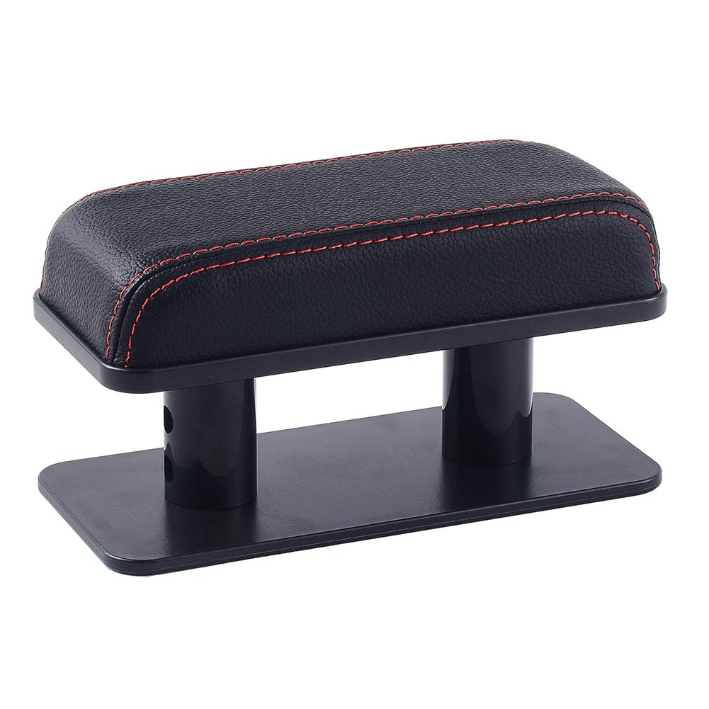 Adjustable Height Car Armrest Left Elbow Support Pad Anti-Fatigue Car Door Armrest Rest Pad (Black with Red Line)