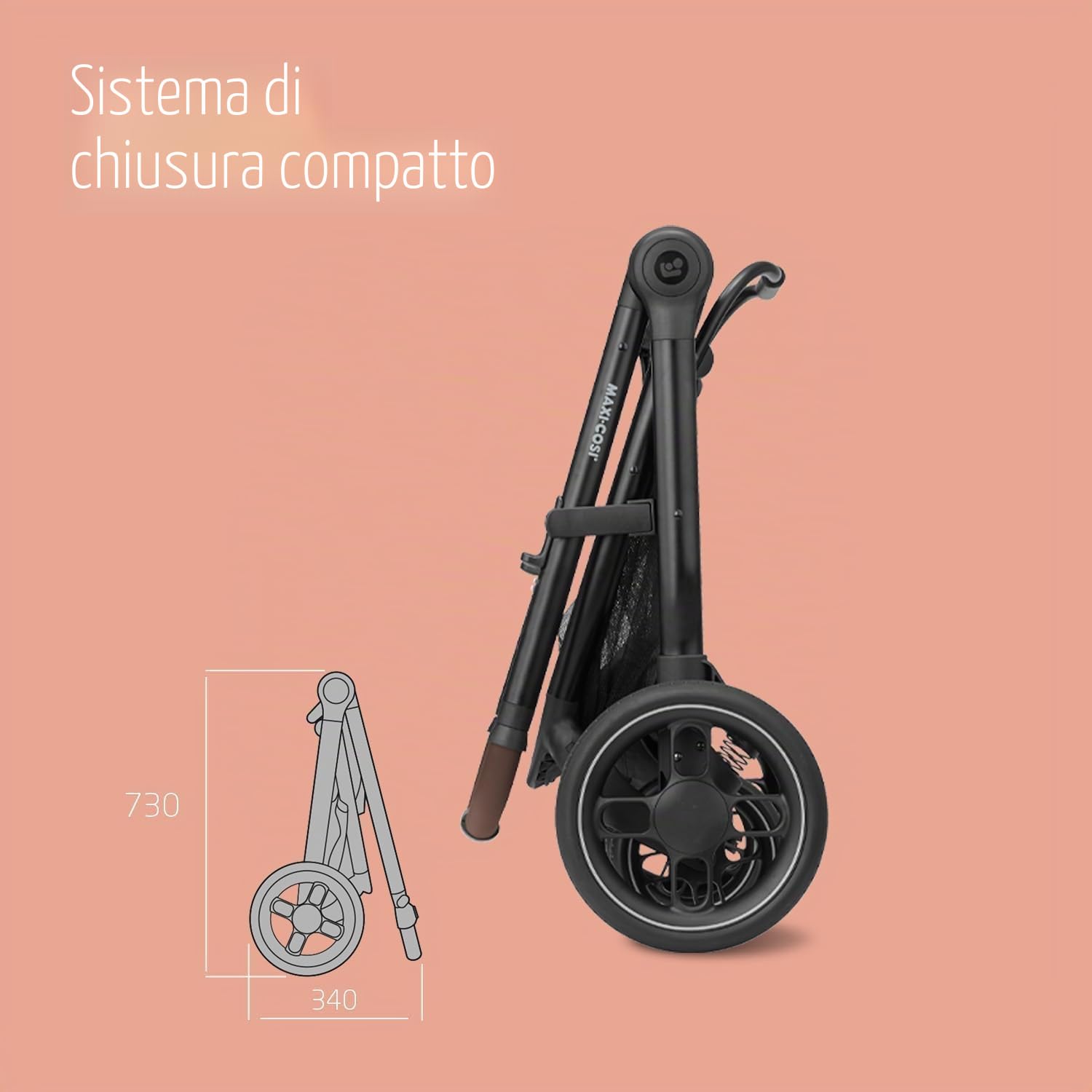 Maxi-Cosi Zelia S Trio - Passeggino 3 in 1, 0-4 anni, fino a 22 kg, pieghevole, compatto e reclinabile, con seggiolino auto CabrioFix S i-Size, accessori, borsa per la cameretta dei bambini, grigio