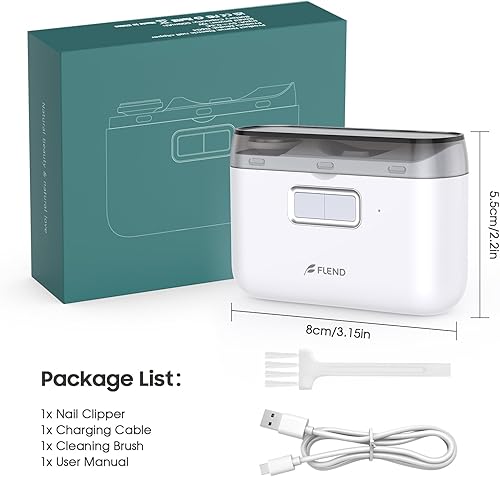 Miniatura 8 de Cortaúñas eléctrico y pulidor, 2 en 1 recortador automático de uñas para todas las edades, cortaúñas de 2 velocidades con luz LED, juego de manicura
