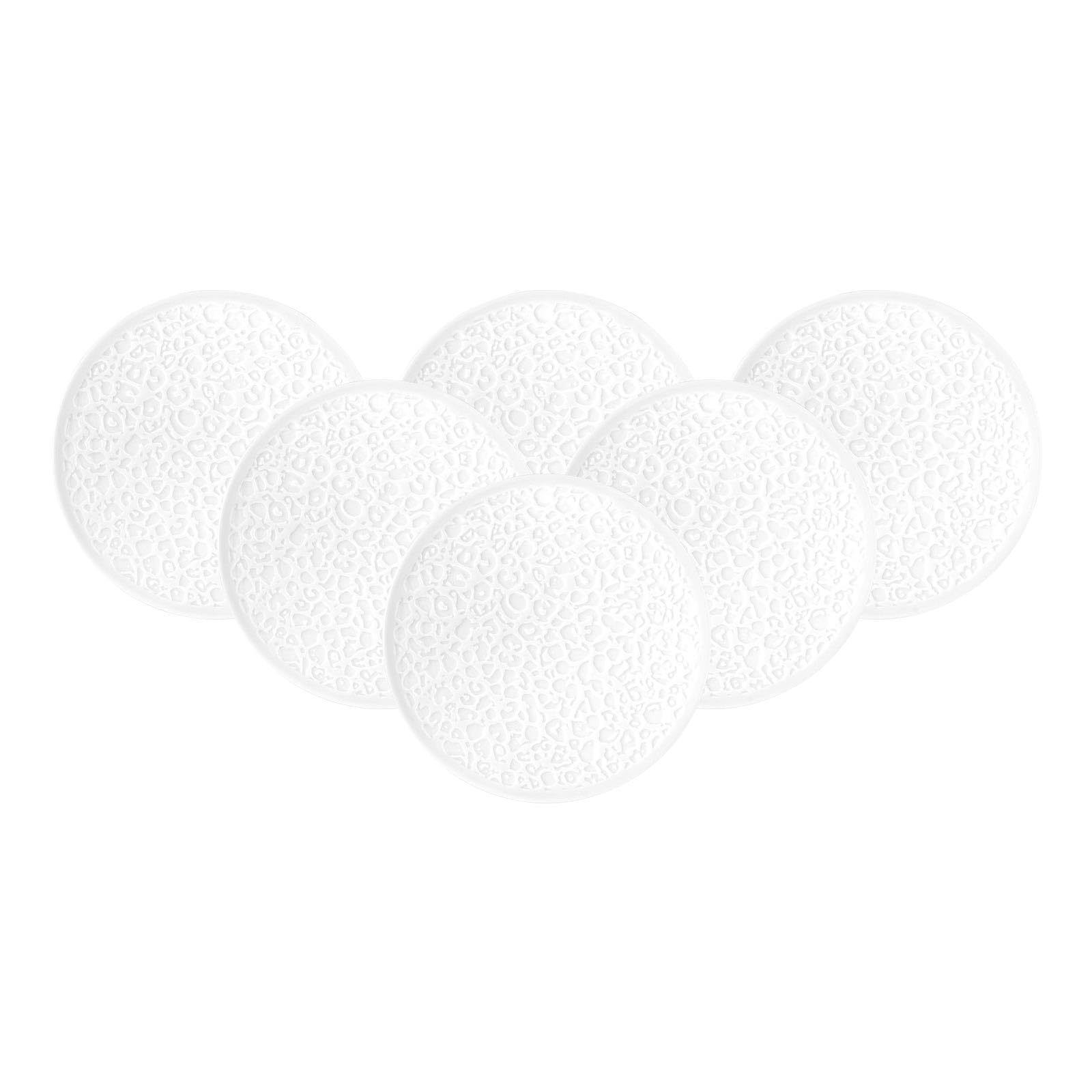 Seltmann Weiden Nori Home Brotteller, Runder Beilagenteller mit Vollrelief, ø 16,6 cm, Porzellan, Weiß, 6er Set