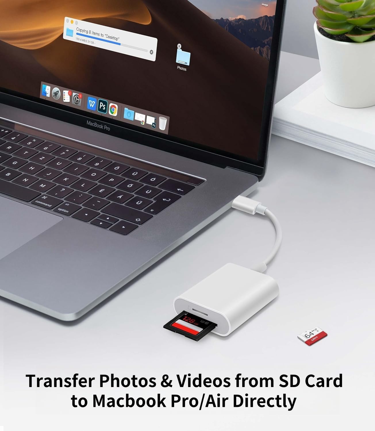 Lecteur de Carte SD USB C, Adaptateur Micro SD vers Type C pour iPhone 16/15, MacBook, iPad Pro, Samsung Galaxy