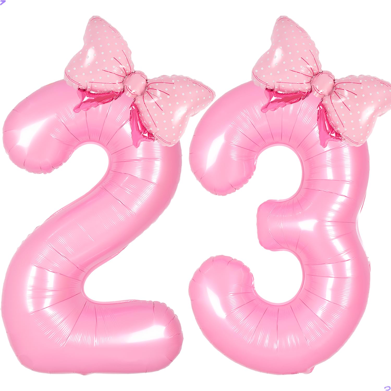 Pink Bow Birthday Decorations 23 32 Balloon Numbers for Girls Women, Coquette Balloons Foil Mylar Large 40” 23 Coquette Birthday decoration Balloon