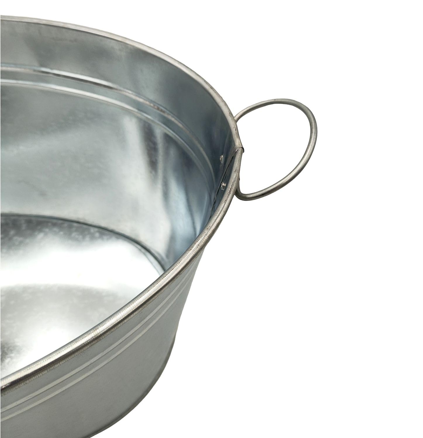 BURI Lot de 2 bacs à boisson avec anse - 24 l - En zinc étanche - Grand seau à champagne - Seau à glace pour fête de jardin