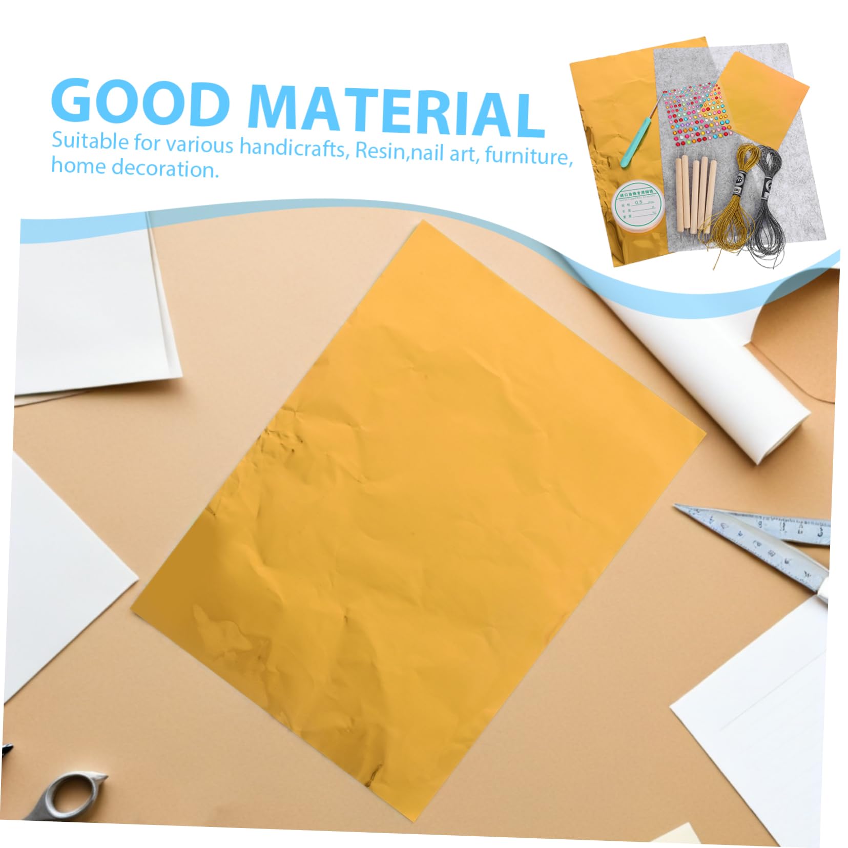 Hojas Metálico Dorado de para Manualidades Resina y Scrapbooking Láminas para Decoración Navideña y Uñas Accesorios para Proyectos