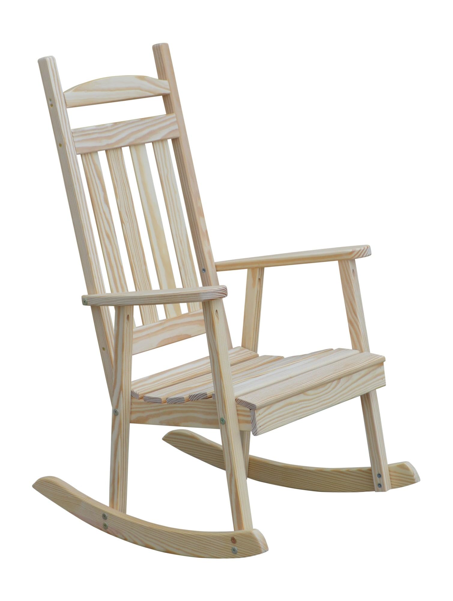 Amish-Made 28 Inch Wide Unfinished Pine Wood Rocking Chair