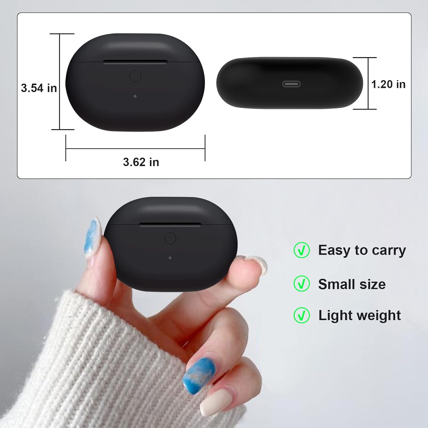 Charging Case Replacement Compatible with Beats Studio Buds/Buds+ Charging Case, Charging Case for Beats Studio Buds Charger Case Alternative with Bluetooth Pairing Button (NOT Included Earbuds)