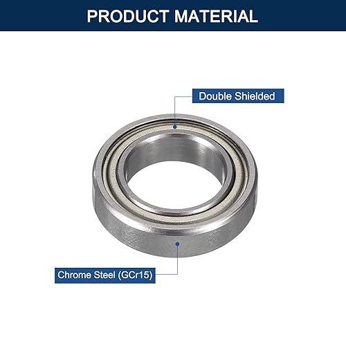 Miniatura 4 de HiPicco R166ZZ Rodamientos rígidos de bolas, ID 316 "x OD 38" x ancho 18" rodamientos en miniatura, doble metal blindado rodamiento de bolas acero