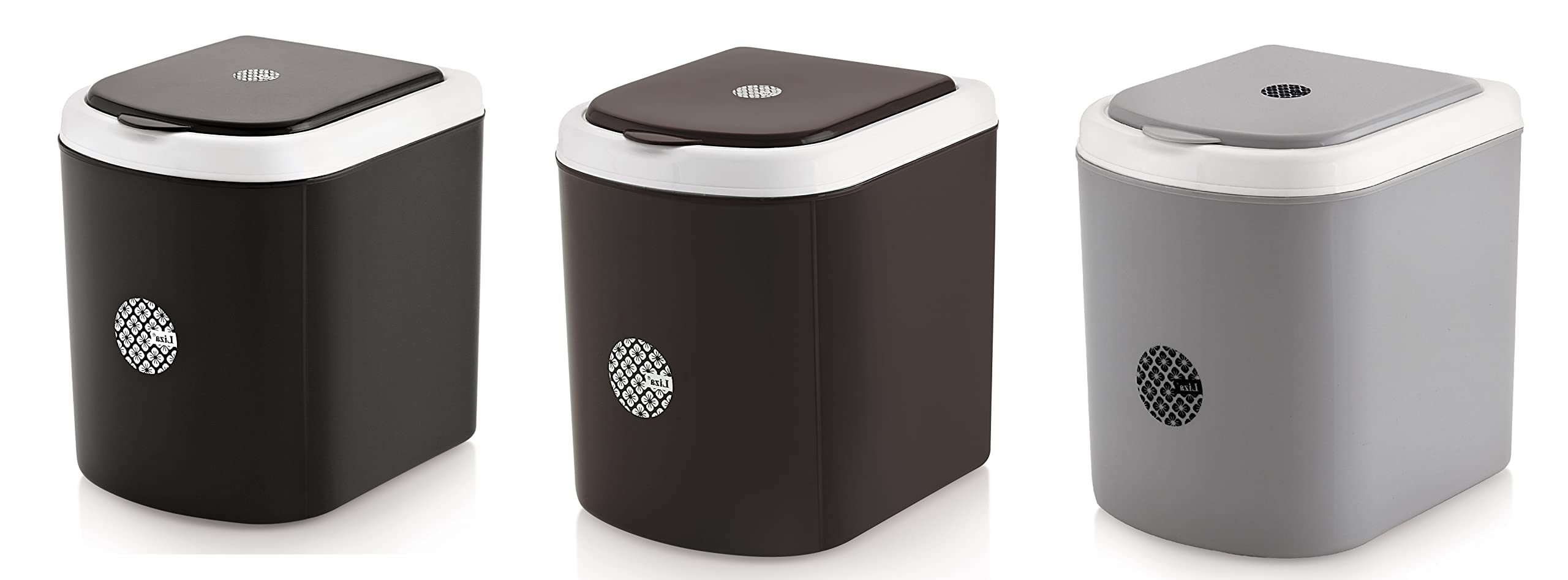 Nabhya Combo Of 3 Mini Waste Bin Disposal Dustbin for Car Office Desk and Home Use (Black,Grey,Brown)-image-11