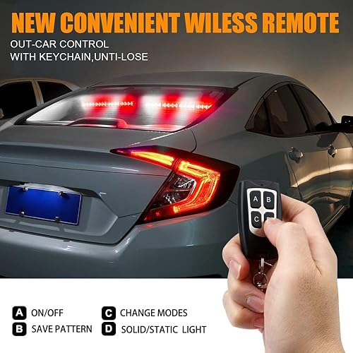 Miniatura 8 de Xprite Barra de luz LED estroboscópica doble para asesor de tráfico de emergencia, para parabrisas de cubierta con control remoto inalámbrico y caja