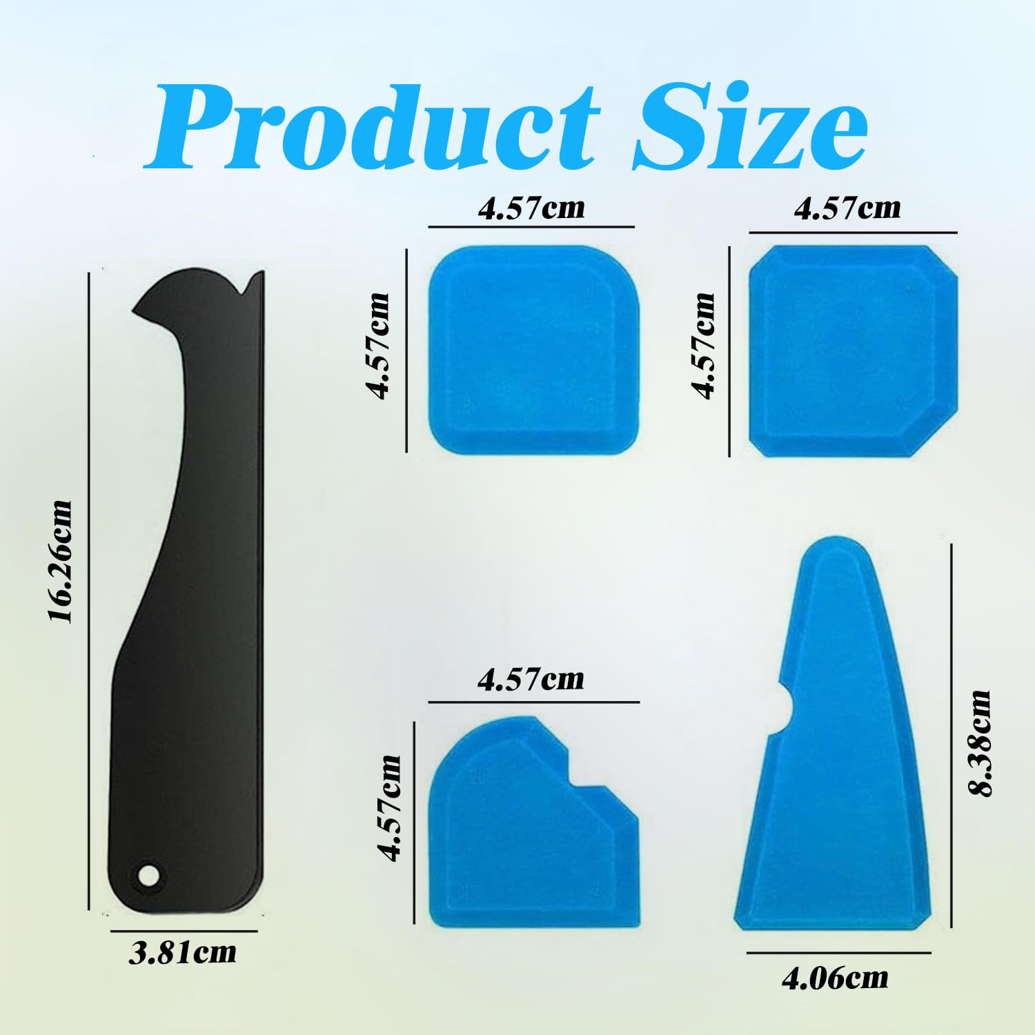 Amazleer Silicone Caulking Tool Kit, 9 Pcs, 4 Sizes of Rubber Sealant Finishing Tools - Image 3