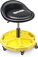 Vista 7 de DNA Motoring TOOLS-00198 - Taburete de asiento de rodillo mecánico de altura ajustable con cojín acolchado, cajón de almacenamiento de herramientas