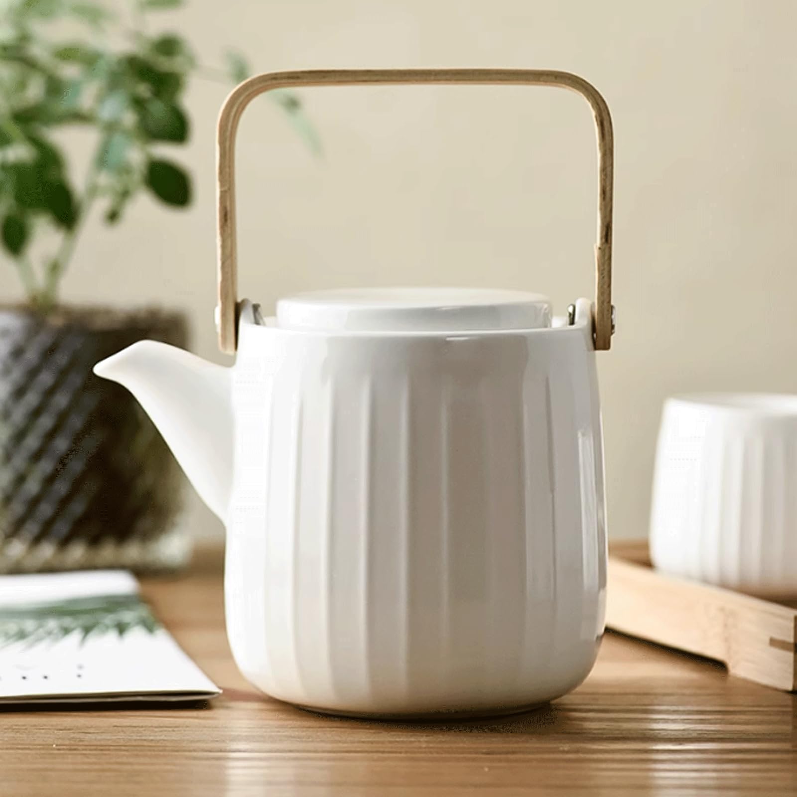 Zestawy do herbaty Porcelana, podróżne zestawy do Chiński styl Vintage Travel Premium Tea Pot Set Kung Fu Tradycyjny serwis do ceremonii herbacianej Juego De Te Teaware(Bianco)