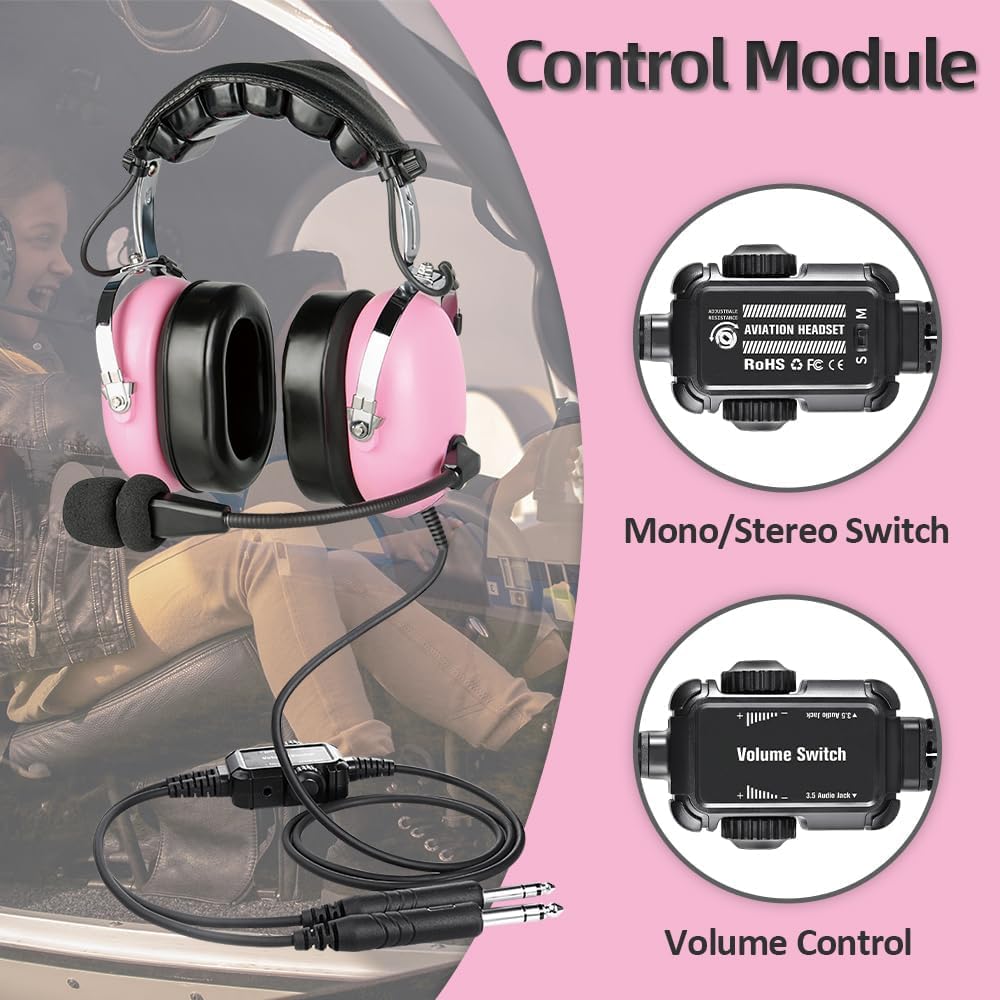 General Aviation Kinder-Headset mit Mikrofon mit Geräuschunterdrückung