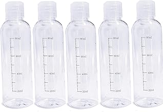Travel Bottles 100 ml, 5 Pieces Clear Empty Travel Bottles for Airplane, Liquid Travel Containers, Transparent Bottle for Shampoo, Lotion, Facial Toner, Gel, Sun Oil