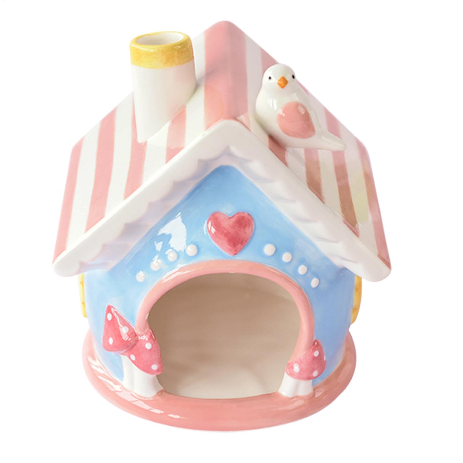 Set di casetta per gerbilli, nidi in ceramica, per piccoli animali, 18 x 16 x 14 cm, accessorio per gabbia per gerbilli, criceti e topi, peso circa 1200 g | Ceramica Per Cincillà Gerbilli Criceti Topi Conigli Furetti Nascondigli Animali Interno e Esterno