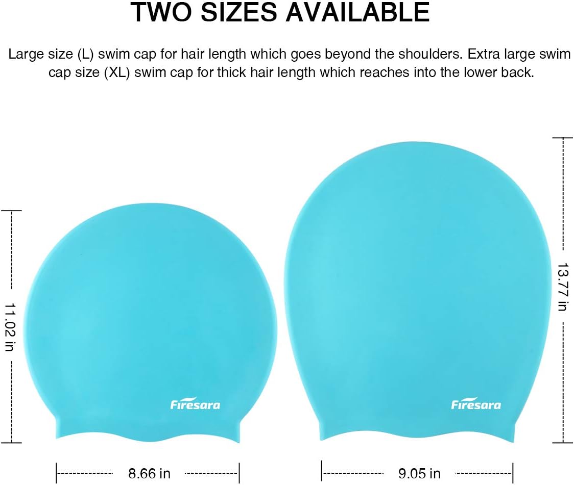 Firesara Extra Large Swimming Cap,Long Hair Swim Cap for Men and Women Special Desgin Shower Cap Waterproof Silicone Swim Cap for Long Thick Curly Hair&Dreadlocks Weaves Braids