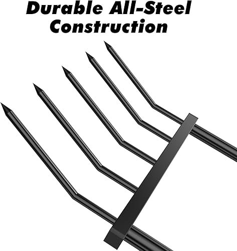 Miniatura 4 de Broadfork - Herramienta de jardín resistente, tenedor de 5 dientes anchos para jardinería, tenedor de jardín en forma de U para aflojar el suelo,