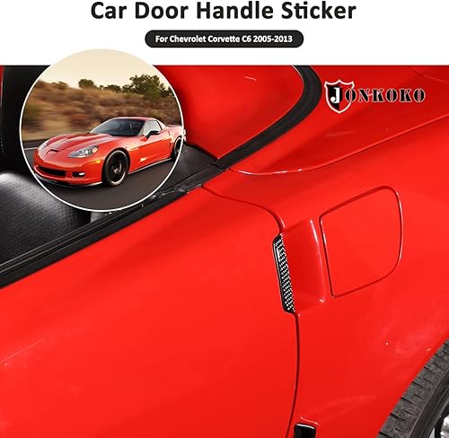 Miniatura 4 de Adhesivo de fibra de carbono suave para manija de puerta de automóvil compatible con Chevrolet Corvette C6 2005-2013 adhesivo para manija exterior,
