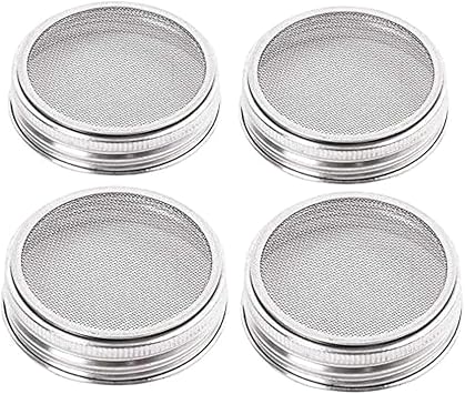 Germination Net Cover 4Pcs/Set Lid Stainless Steel Filter for Wide Mouth Jar