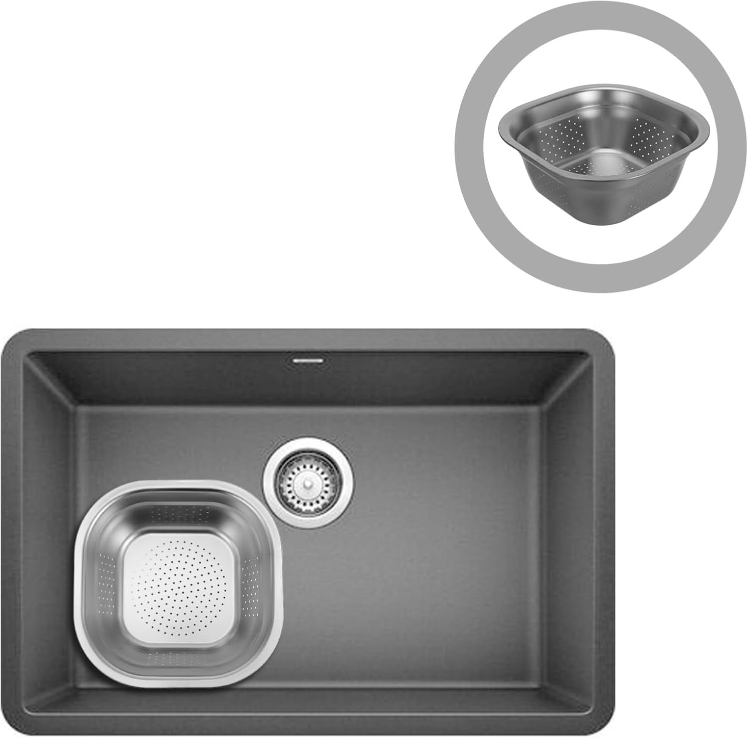 Grande Scolapasta in Acciaio Inox per Lavare Le Verdure, Colino da Cucina Resistente E Capiente, Ideale per Cucinare E Preparare Gli Alimenti. Silver 25.00X25.00X10.00CM
