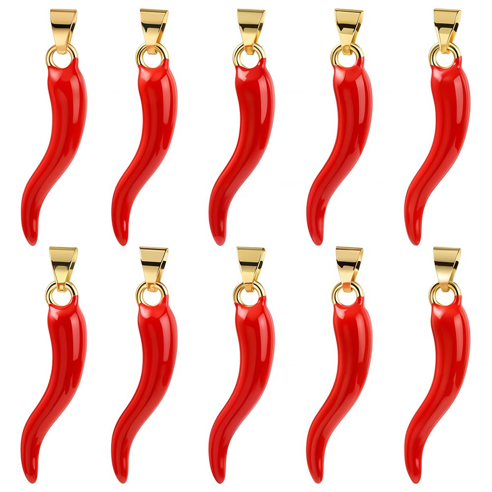 Breloques en forme de piment fort mexicain pendentifs plaqué or 18k pour bijoux DIY