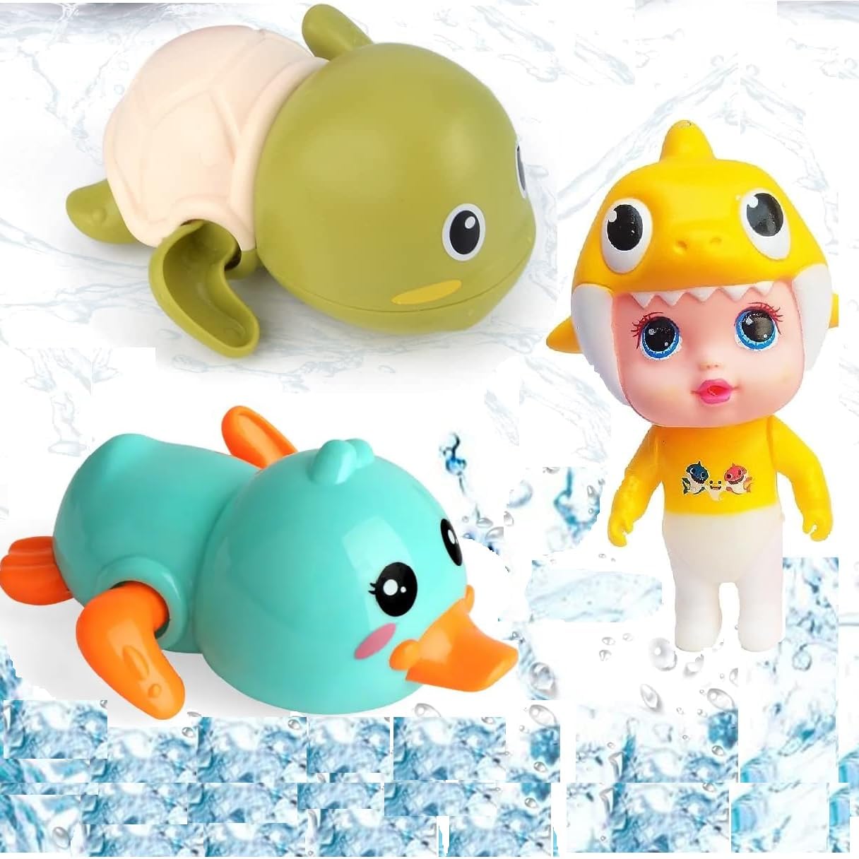 Amitasha 3 Pc Bath Toy Swimming Bathtub Animal Floating Windup Toys for Kids Birthday Gift for Boys and Girls Age 2-10 Years (Assorted) (B0C3931R62) Amazon Price History, Amazon Price Tracker
