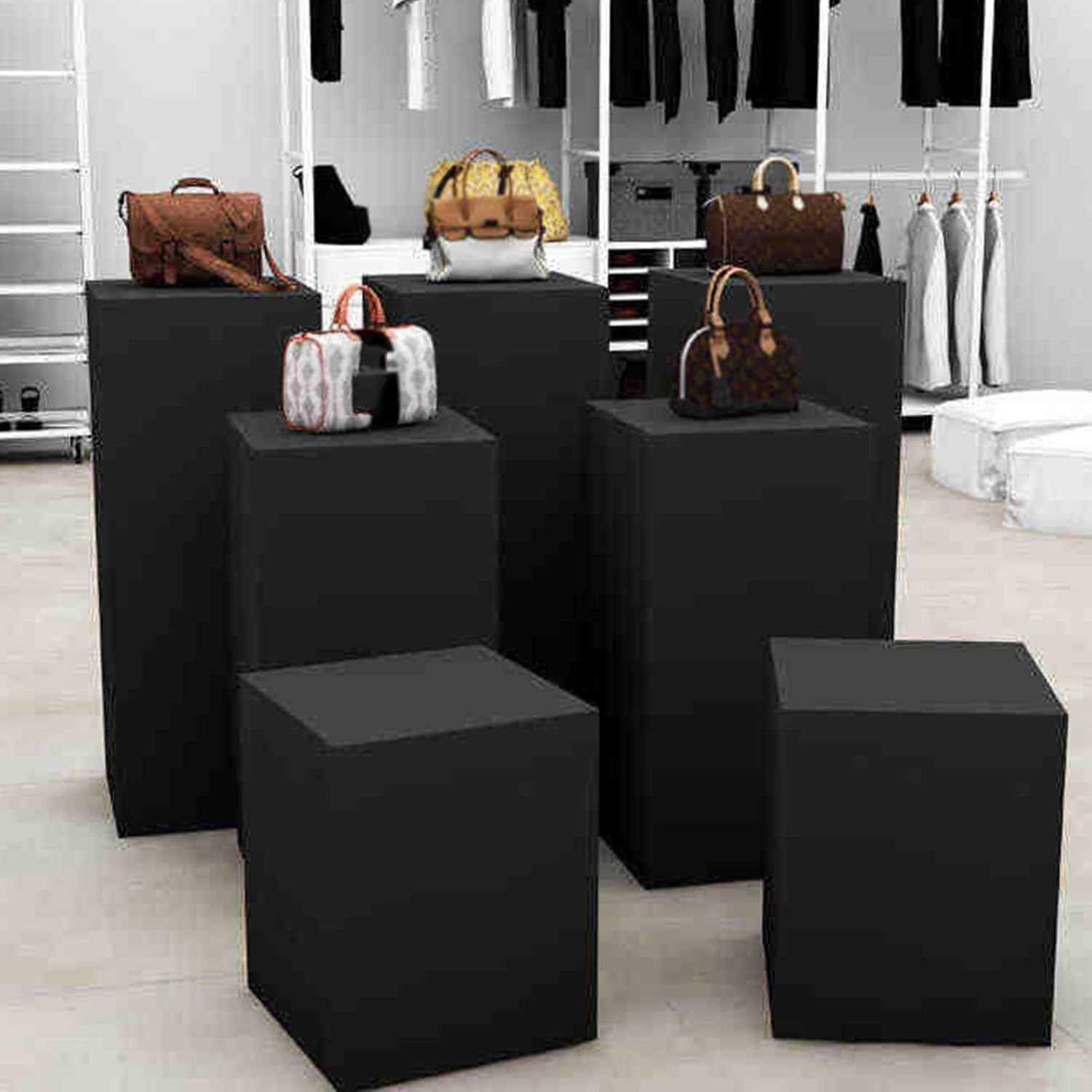 Display Stand Base Square Display Pedestal Stand,Party Event Decor Platform Base Stands,Portable Showing Plinth Pillar,Pillars for Wedding Birthday Party Art Decor Model Display Stand(Black,30x30x40cm 30x30x40cm Black