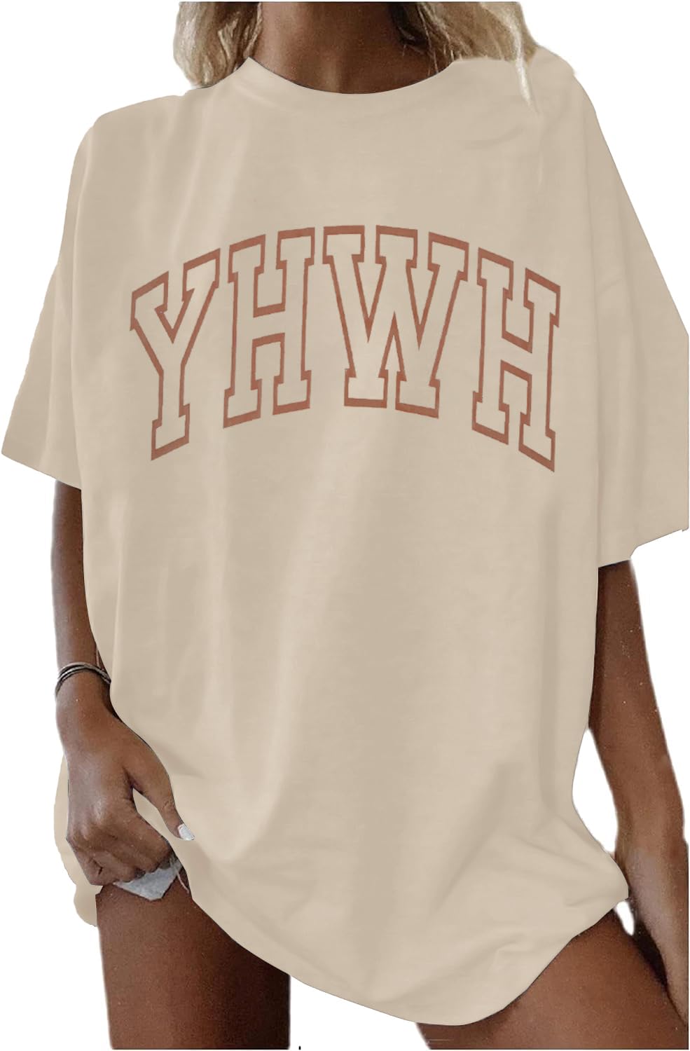 MNLYBABY YHWH Oversized Shirt Women Christian Tshirts Jesus Faith Inspirational Casual Tee Tops