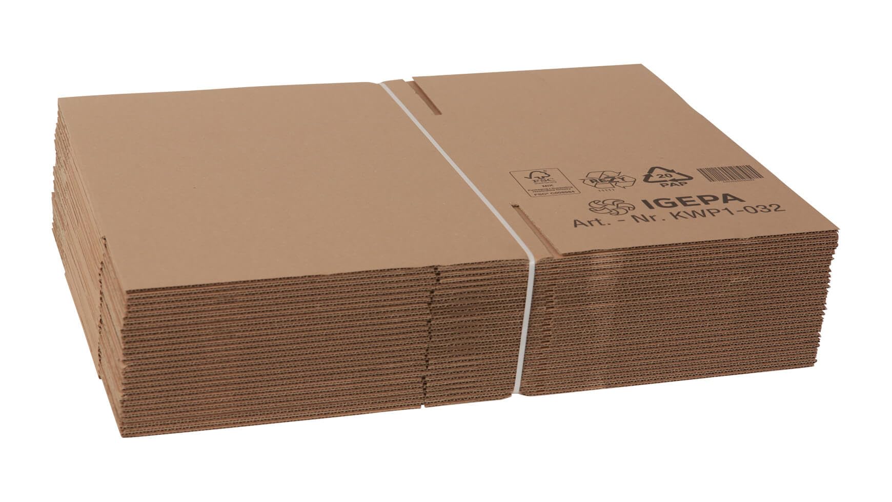 50x Versandkarton Faltkarton Hermes Paket M 356 x 256 x 262 mm Braun