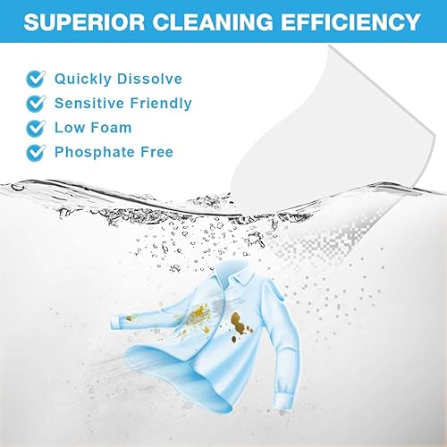 Miniatura 2 de HOMEXCEL Hojas de detergente para ropa sin fragancia, ecológicas, (200 cargas), 100 hojas de lavadora, sin plástico, líquido hipoalergénico, tiras