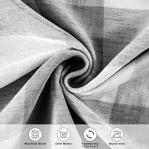 Driftaway 810063211455 Buffalo Check Woven Plaid Curtain Window Valances Rod Pocket Curtain Valance Lined Blackout Thermal Insulated Valance For Window Treatment thumb #4