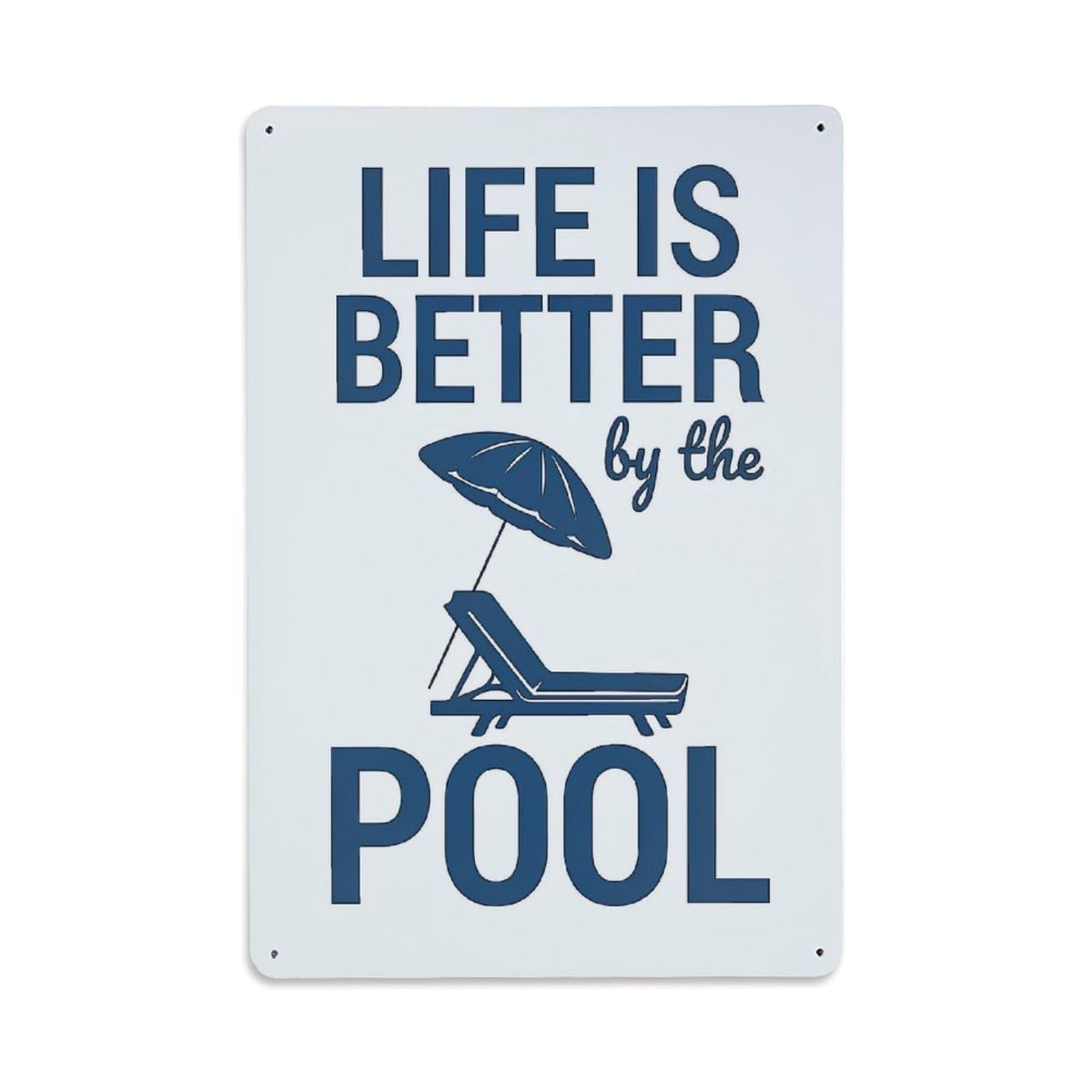 Jdyaojiesheng Vintage Life Is Better By The Pool Tin Sign Retro Metal Wall Decor Metal Poster, Home Bar Garage Farmhouse Cafe Wall Art Decoration 8X12inches