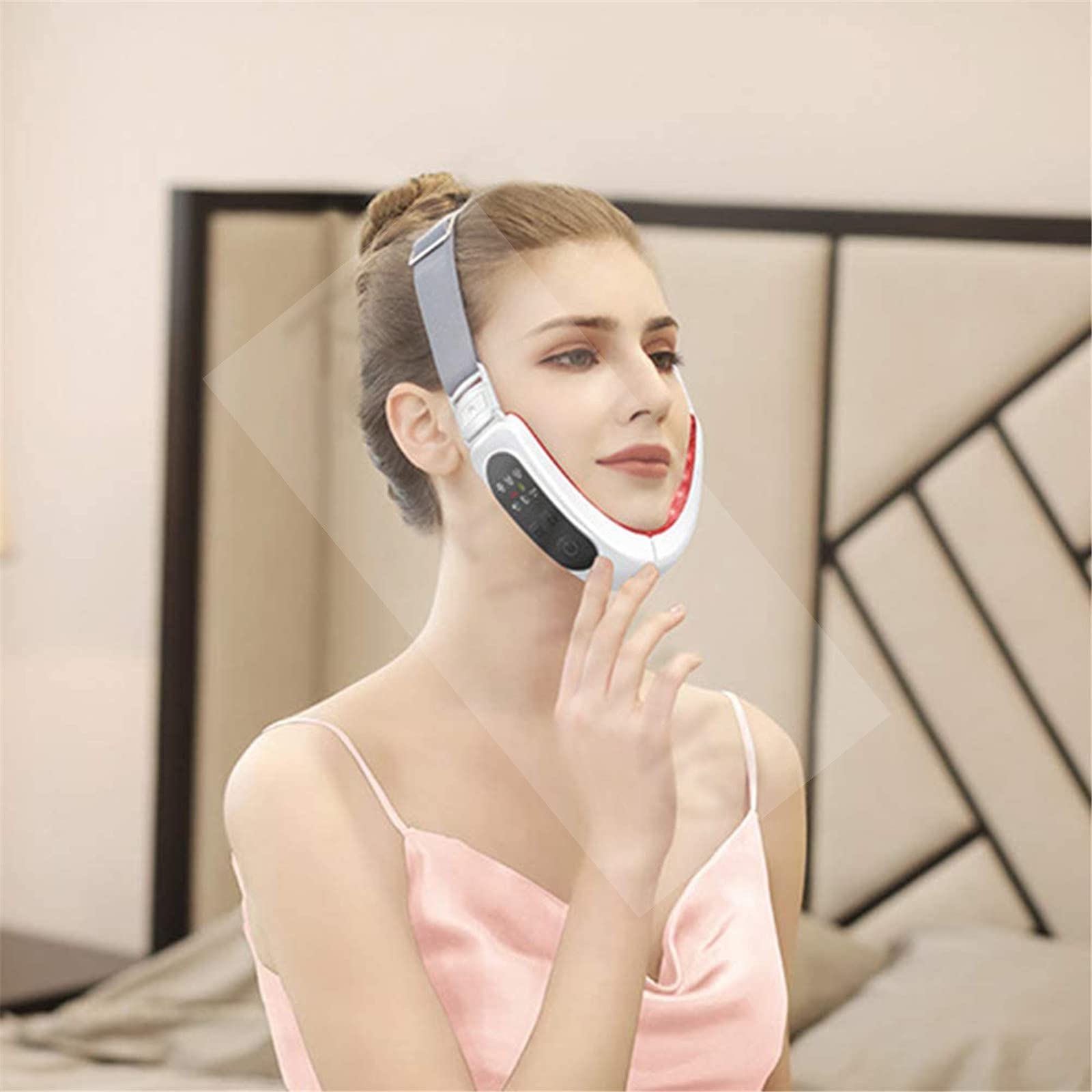 Macchina Per Il Sollevamento Del Viso, Massaggio Facciale Micro-Corrente Per Il Lifting Del Viso A V, Strumento Di Bellezza Rosso E Blu, Macchina Per La Cintura Di Sollevamento Del Mento V-Line Up