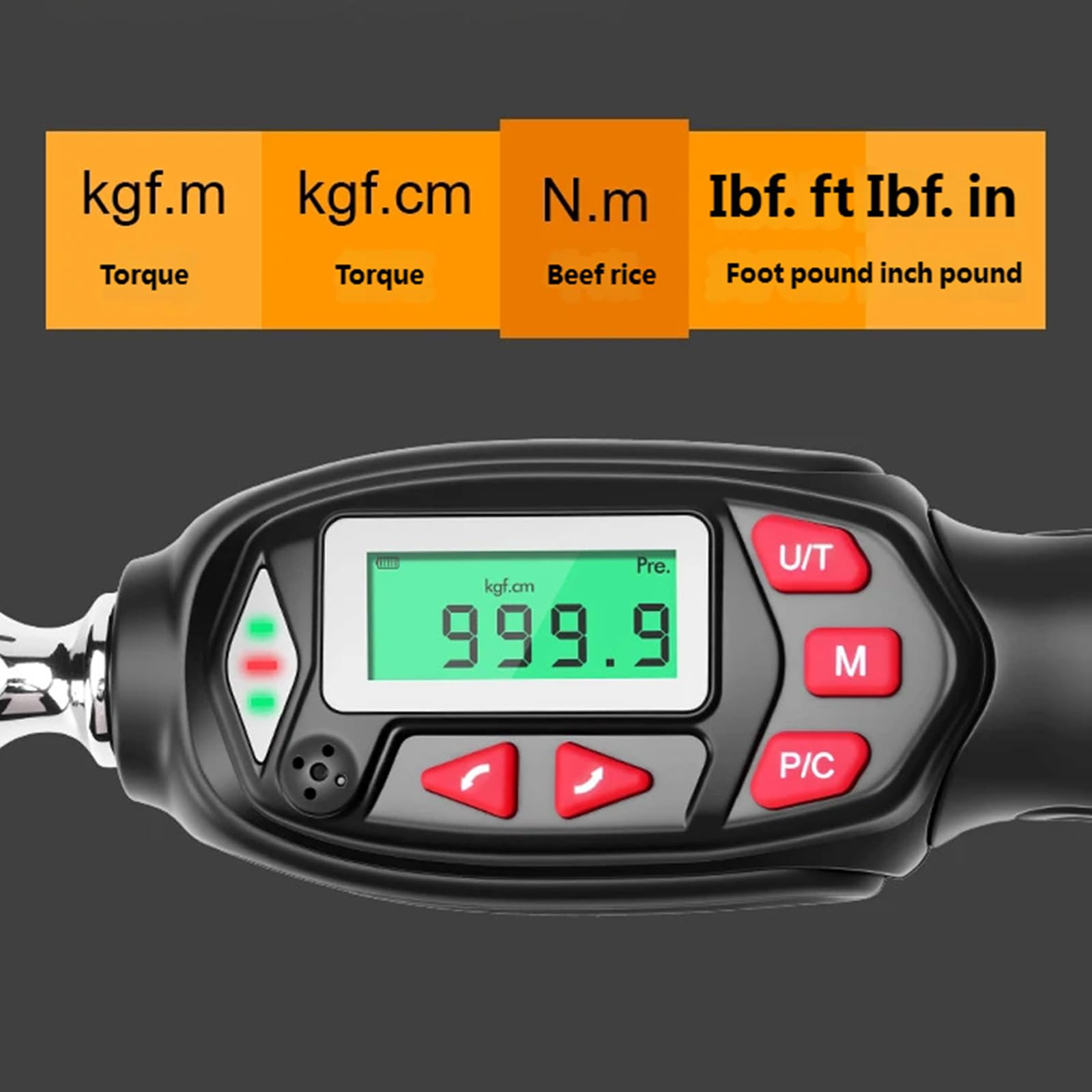 32 szt. / zestaw kluczy dynamometrycznych z cyfrowym wyświetlaczem i wieloma bitami do konserwacji motocykla klucz napędowy 1/10.2 cm