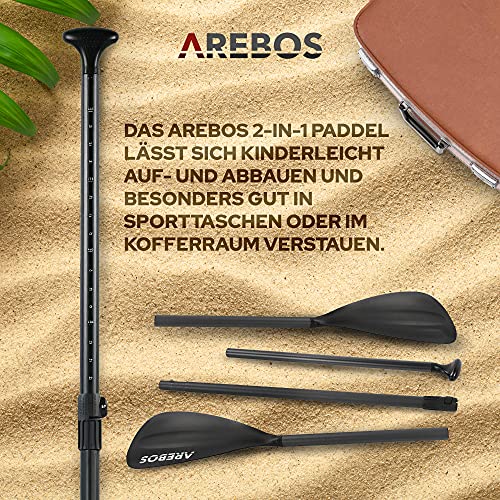 Arebos Paddel 2-in-1 Doppel- und Einzelpaddel für SUP und Kanu