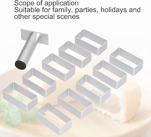 Miniatura 7 de Juego de 11 moldes de aluminio para pastel de luna, molde para galletas con empujador para hornear postres y decoración de pasteles (10 moldes + 1