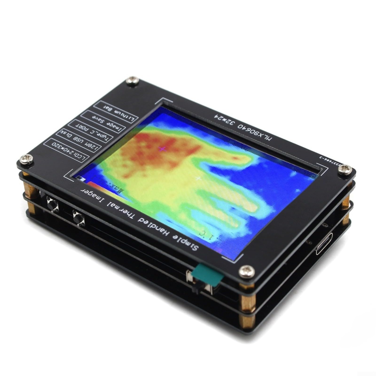 KiraKira Termometro digitale a infrarossi MLX90640, schermo da 2,8", 32x24 Array, durata 4h